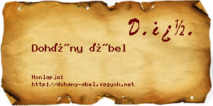 Dohány Ábel névjegykártya