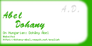 abel dohany business card