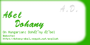 abel dohany business card